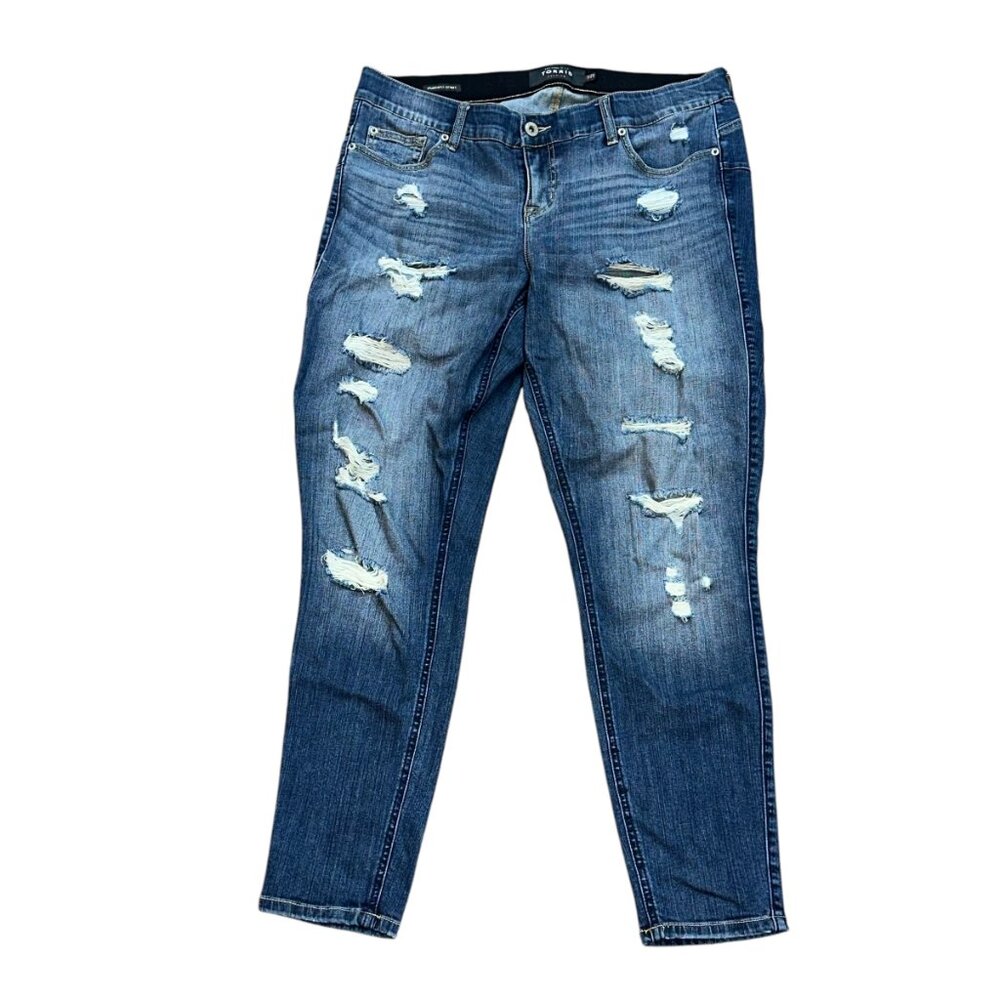 Torrid Bombshell Skinny High Rise Destructed Denim Jeans Size‎ 16R